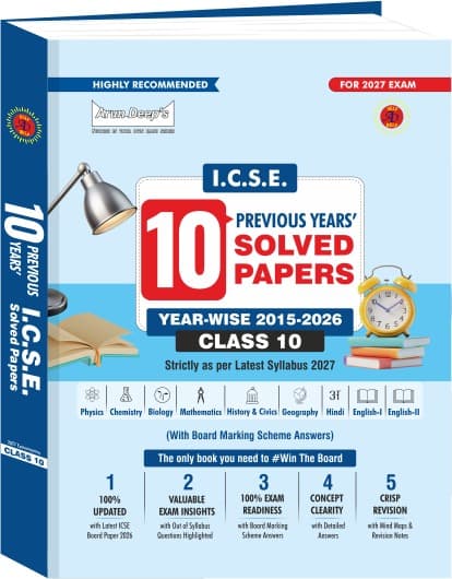 ICSE 10 Years Solved Papers Class 10 for 2027 | All 9 Subjects